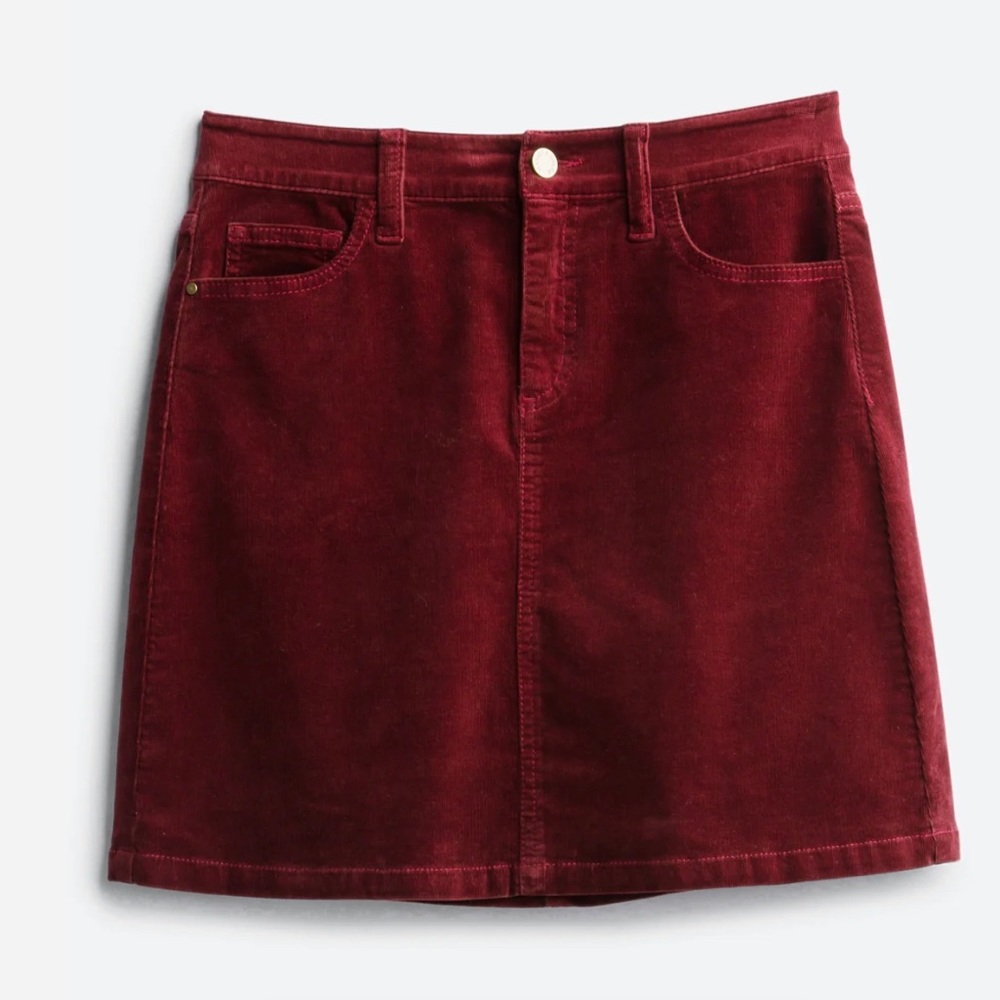 NWT Market & Spruce Burgundy Adalee Corduroy Skirt
